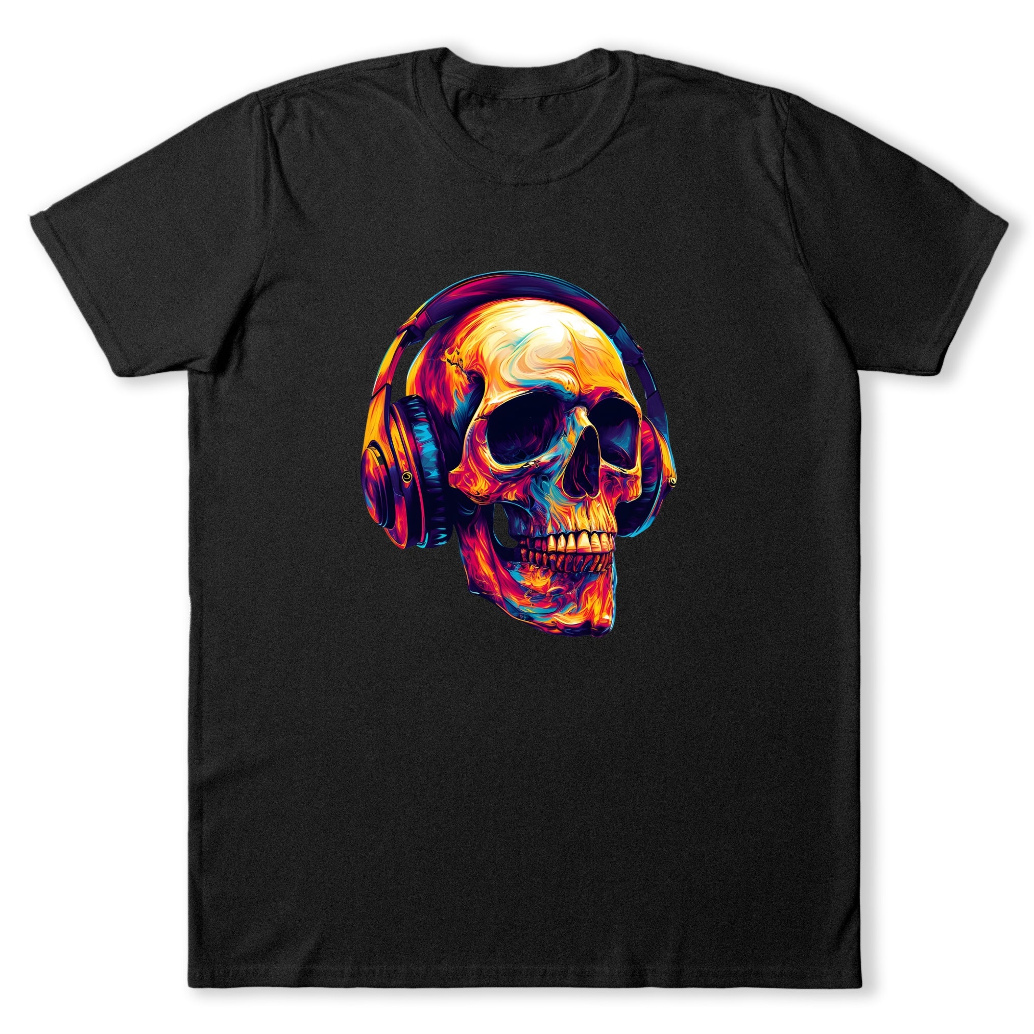 Skull Listens To Music T-Shirt