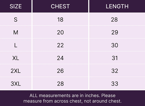 Size Chart (Gildan 64000 T-Shirt)